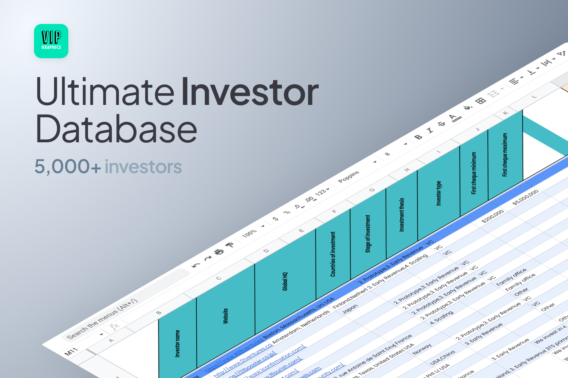 Ultimate Investor Database: 5,000+ VCs, investment funds, etc.