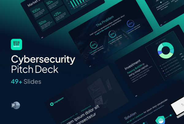 Cybersecurity Pitch Deck Template - Investor Presentation for data protection & security startups | VIP Graphics