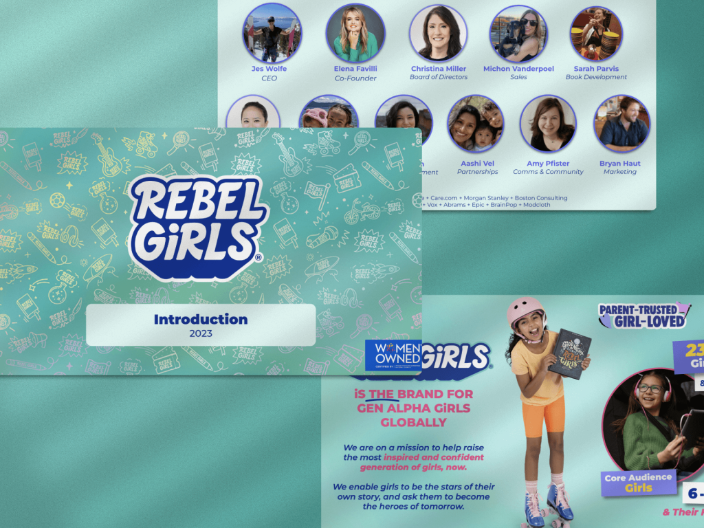 Rebel Girls Series A Investor Presentation: best pitch deck examples - $8M for edtech startup | VIP Graphics