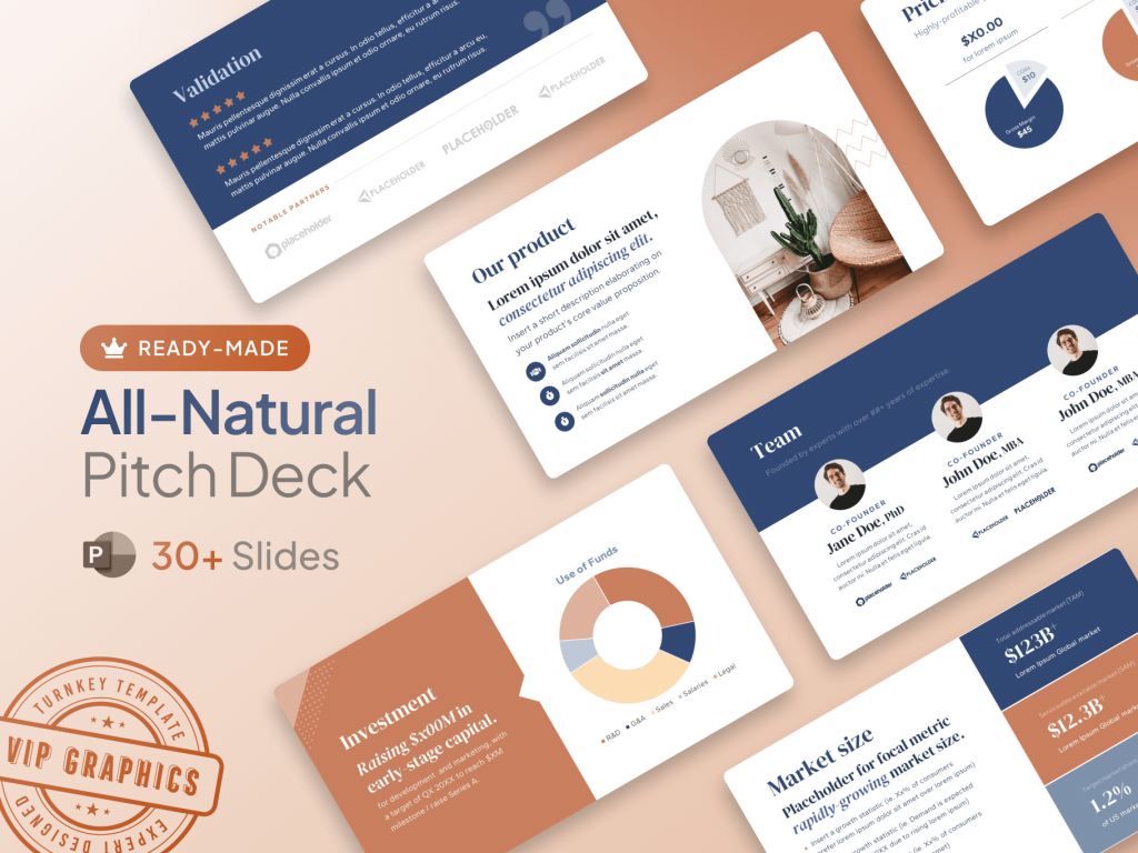 Natural Products Investor Presentation: ready-made pitch deck template created by expert pitch designers