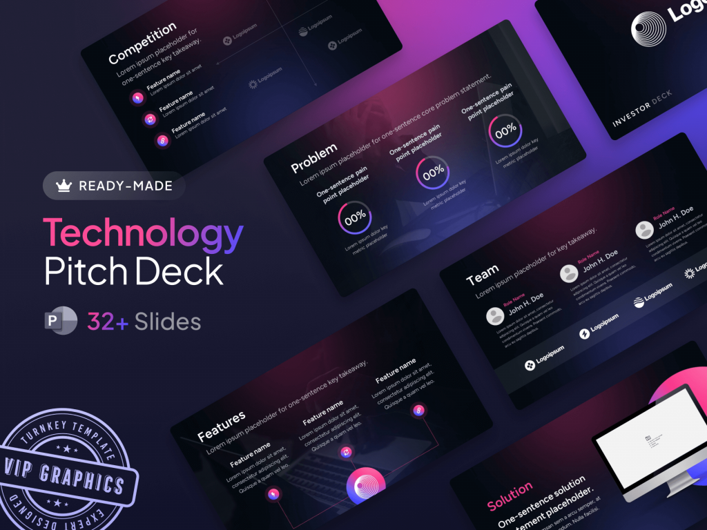 Tech Pitch Deck: turnkey investor presentation template for technology startups