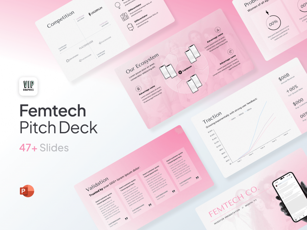 Femtech Pitch Deck: expert-designed template for women's health startups