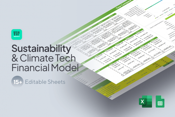 Climate Tech Financial Model / Projections Template for Sustainability Startups | VIP Graphics