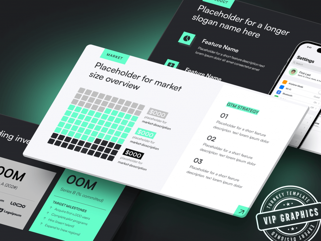 Turnkey Investor Presentation Template: ready-made pitch deck template created by expert pitch designers