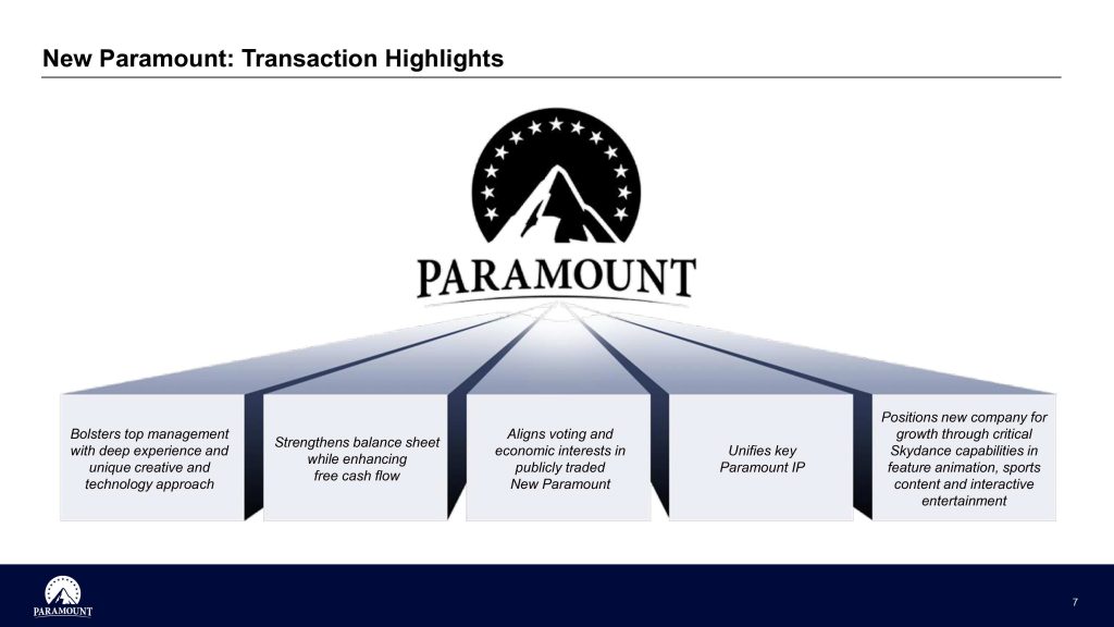 Skydance x Paramount Global Merger Deck