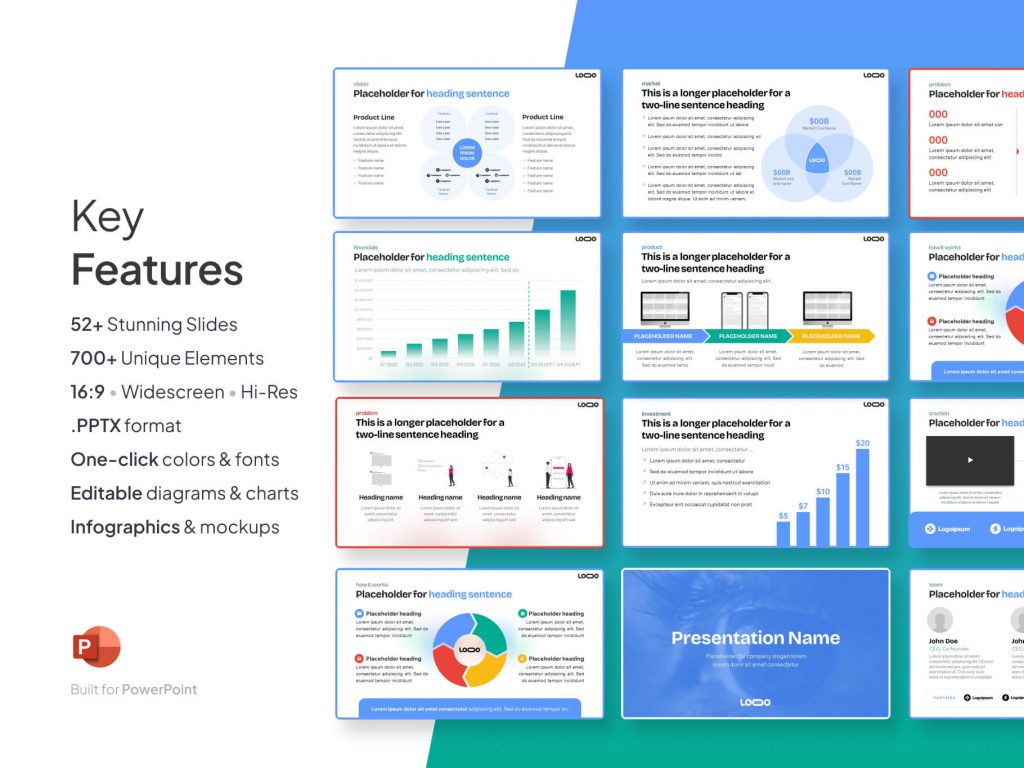 MarTech Investor Deck - 52-Slide Marketing Pitch Deck Template - Best Investor Pitch Presentation | VIP Graphics