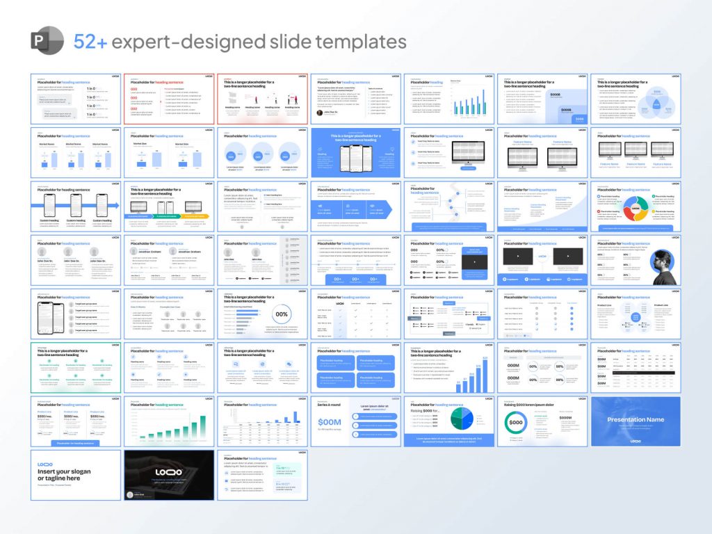 Premium Marketing Pitch Deck Template for PowerPoint - 52 professional-grade slides