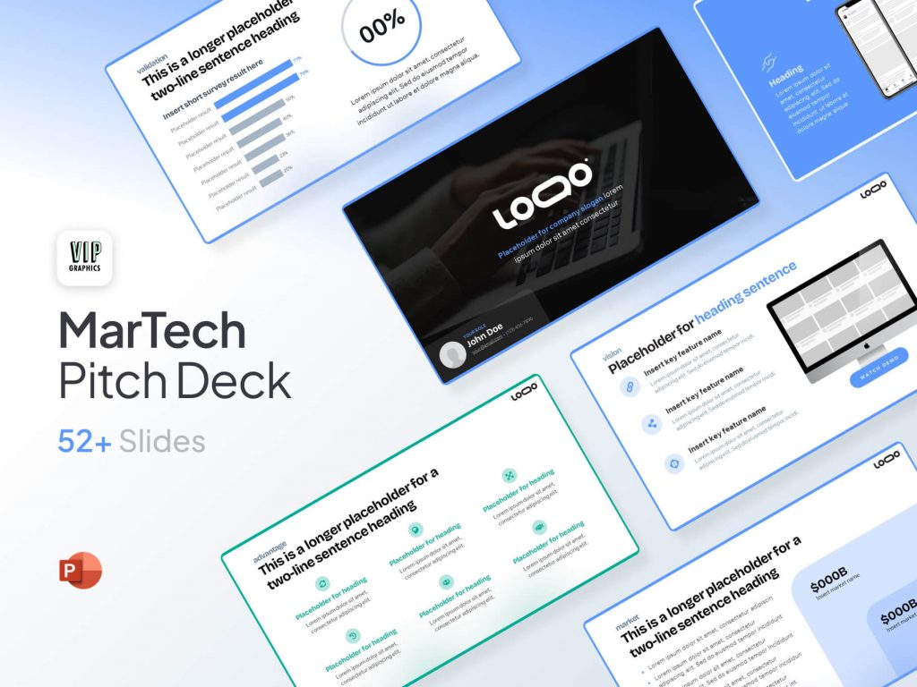 Marketing Pitch Deck - MarTech Investor Presentation Template for PowerPoint | VIP.graphics