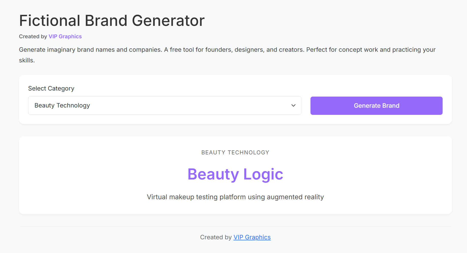 Fictional Company / Imaginary Brand Generator Tool