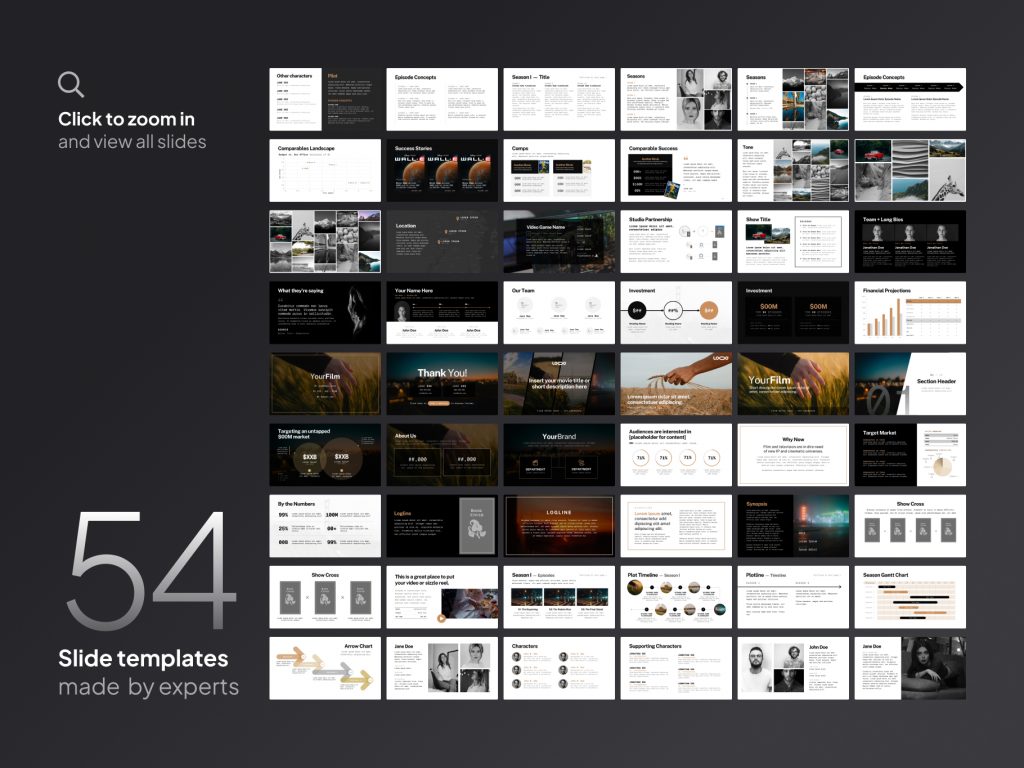film-pitch-deck-slide-templates_preview TV Show Bible Template for PowerPoint - 54 slides