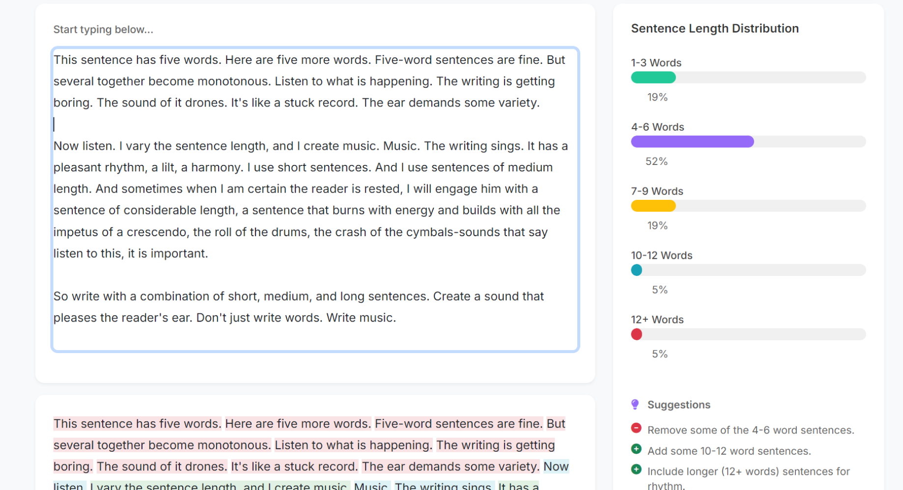 Write Better: Sentence Length Analysis Tool inspired by Gary Provost