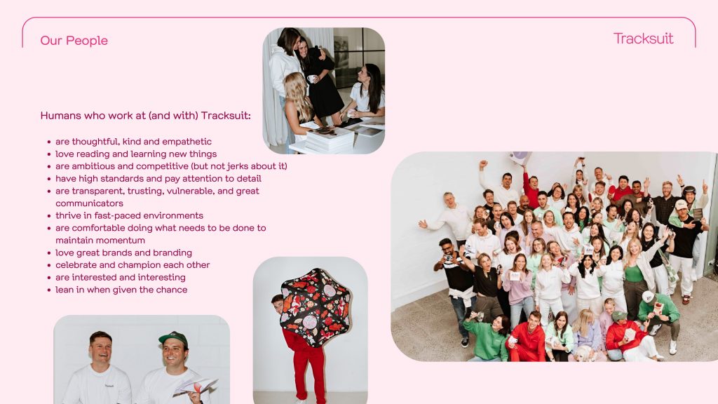 Tracksuit Pitch Deck - Team Slide: Best pitch deck examples - $25M for brand tracking | VIP Graphics
