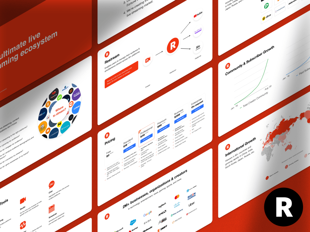 Restream Pitch Deck - $50M for live-streaming platform