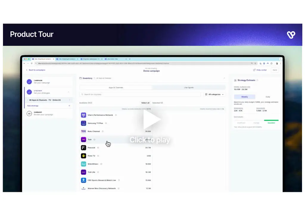 Vibe Pitch Deck - Product demo Slide: Best pitch deck examples - $50M for ad-tech | VIP Graphics