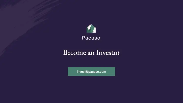 Pacaso Pitch Deck - Call to action Slide: Best pitch deck examples - $75.2 for Proptech | VIP Graphics