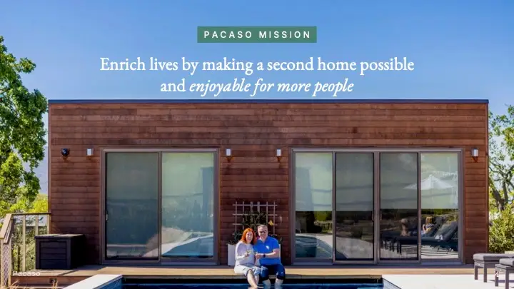 Pacaso Pitch Deck - Mission Statement Slide: Best pitch deck examples - $75.2 for Proptech | VIP Graphics